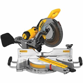 DeWalt miter saw with a yellow and black design.