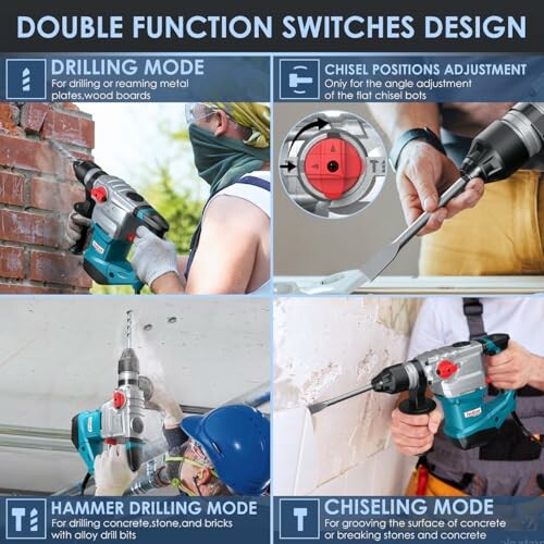 Image showing a multifunction drill with various modes for drilling and chiseling.