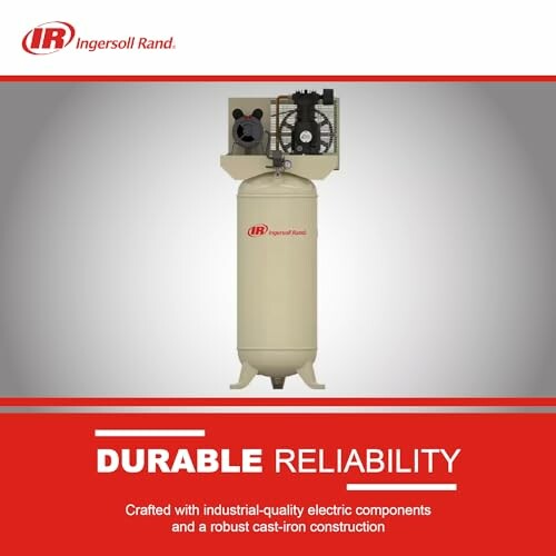 Ingersoll Rand air compressor with durable reliability slogan