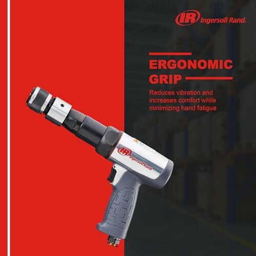 Ingersoll Rand tool with ergonomic grip for reduced vibration and increased comfort.