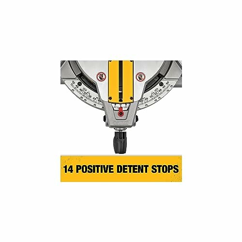 Miter saw with 14 positive detent stops