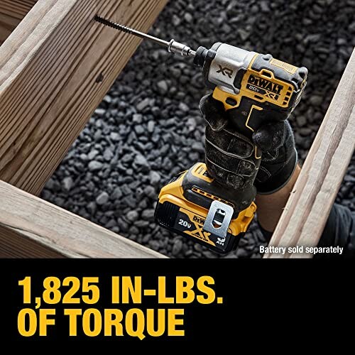 Person using a power drill with 1,825 in-lbs of torque.