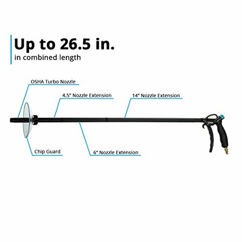 Pressure washer extension kit with nozzle and chip guard.