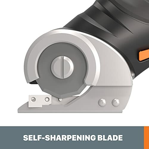 Close-up of a self-sharpening blade on a tool.