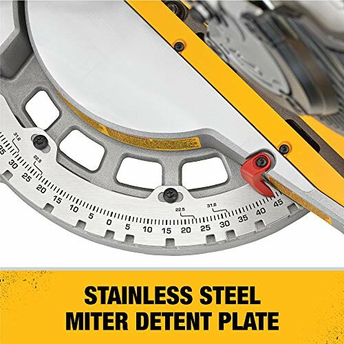 Stainless steel miter detent plate with angle markings.