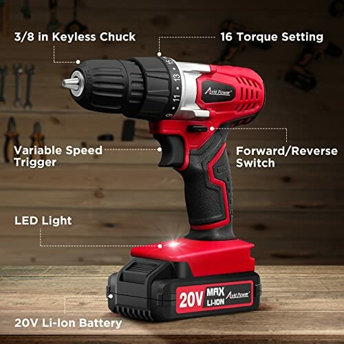 AVID POWER 20V MAX Cordless Drill Set