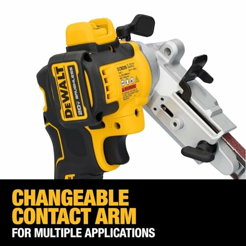 Dewalt cordless belt sander with changeable contact arm