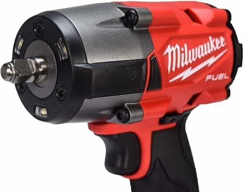 Milwaukee cordless impact wrench with red and black design