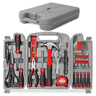 Hi-Spec 54pc Red Home DIY Tool Kit