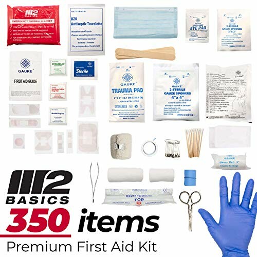 Comprehensive 350-piece first aid kit with various medical supplies.