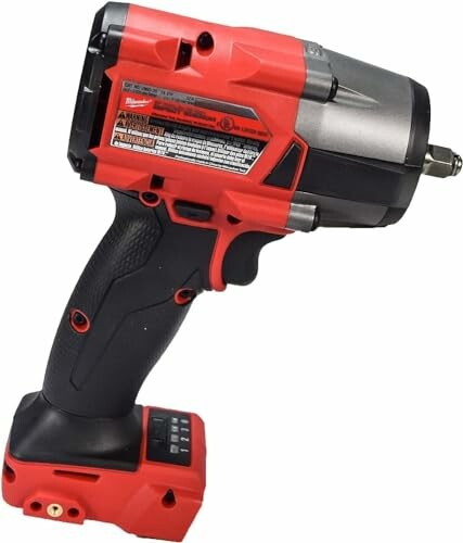 Red cordless impact wrench with black handle