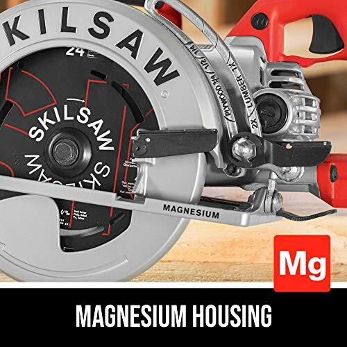 Close-up of Skilsaw circular saw with magnesium housing